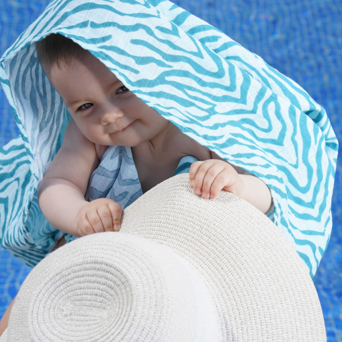 Tommy Lise Baby Swaddle Blue Tiger 120X120Cm Tommy Lise Yallatoys
