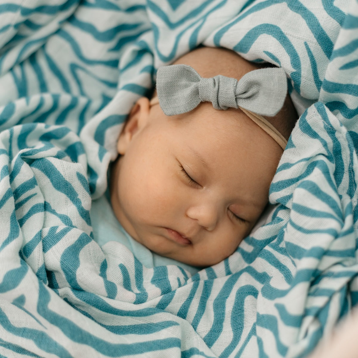 Tommy Lise Baby Swaddle Blue Tiger 120X120Cm Tommy Lise Yallatoys