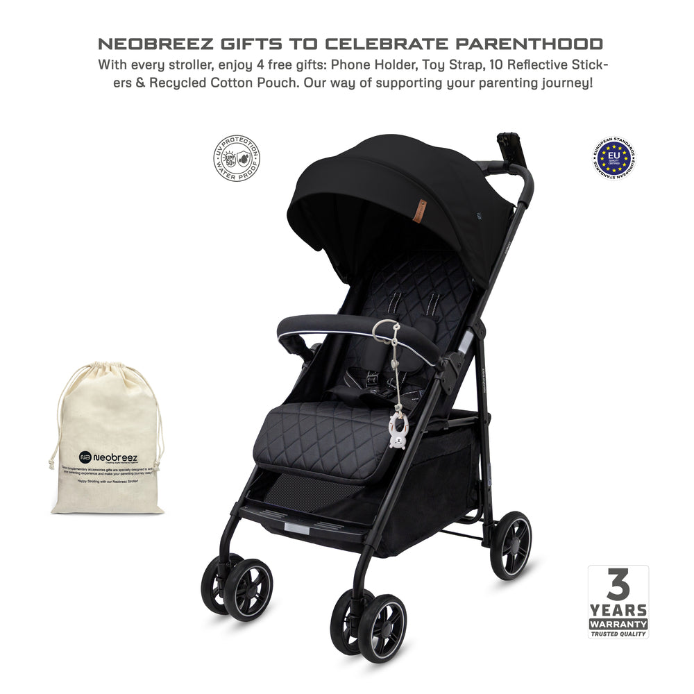 Neobreez VOMX1 Ultra Lightweight Stroller Black Neobreez Yallatoys