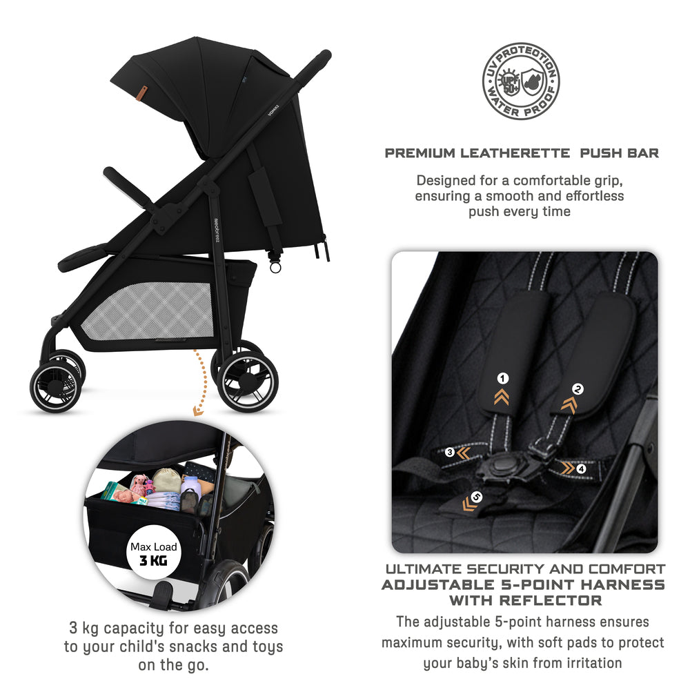 Neobreez VOMX1 Ultra Lightweight Stroller Black Neobreez Yallatoys