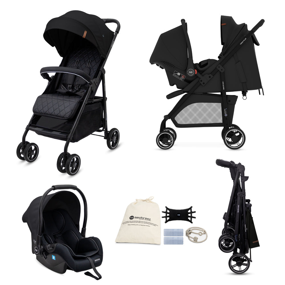Neobreez VOMX1 PLUS 2 in 1 Travel System Stroller Black Neobreez Yallatoys
