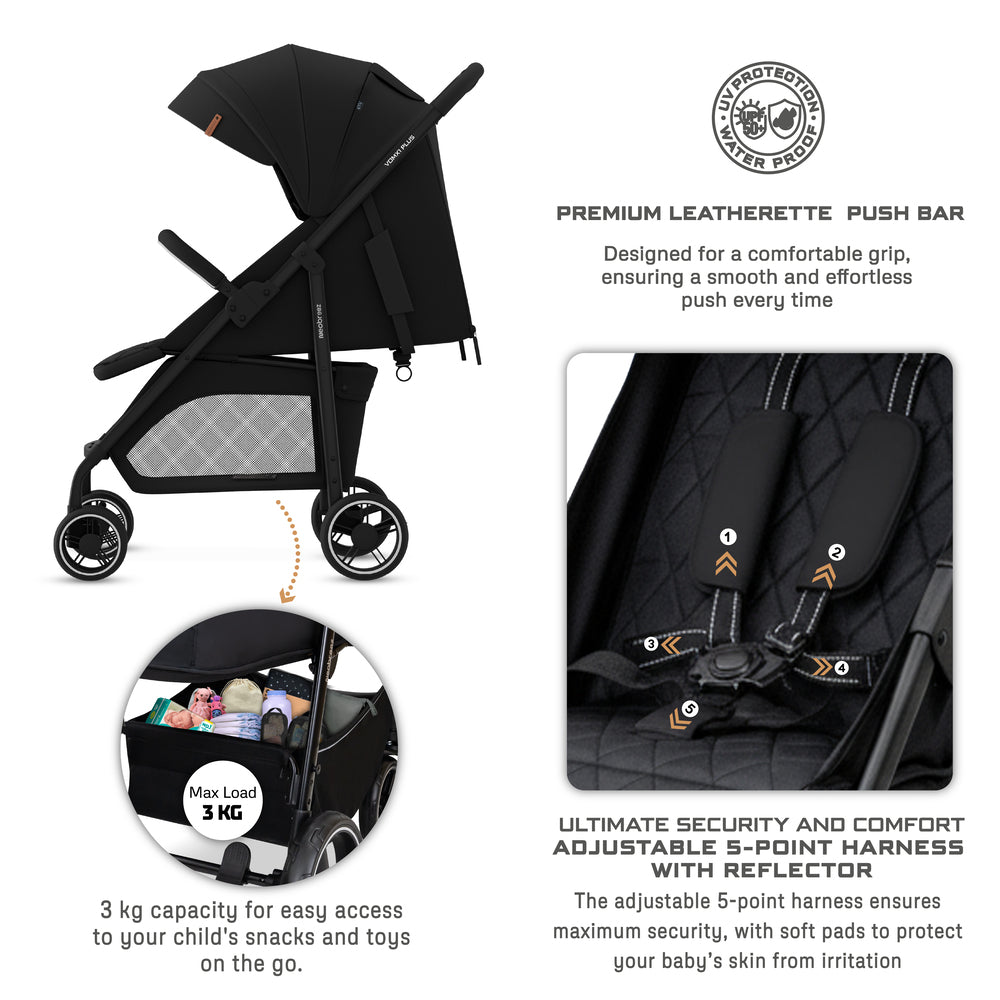 Neobreez VOMX1 PLUS 2 in 1 Travel System Stroller Black Neobreez Yallatoys
