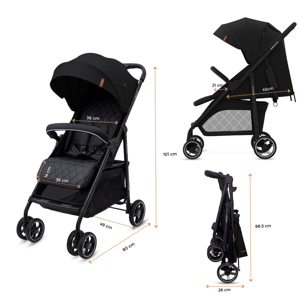 Neobreez VOMX1 PLUS 2 in 1 Travel System Stroller Black Neobreez Yallatoys
