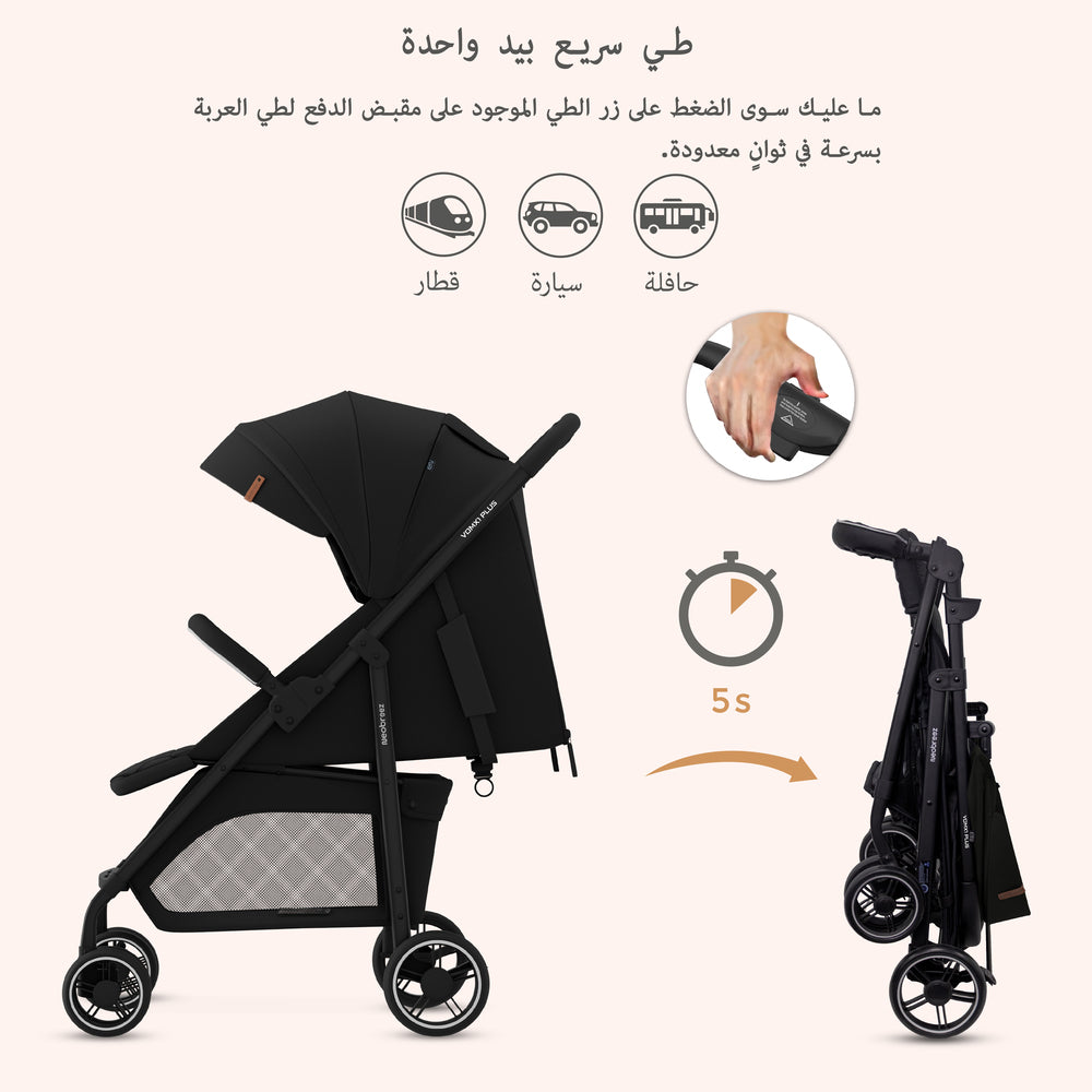Neobreez VOMX1 PLUS 2 in 1 Travel System Stroller Black Neobreez Yallatoys
