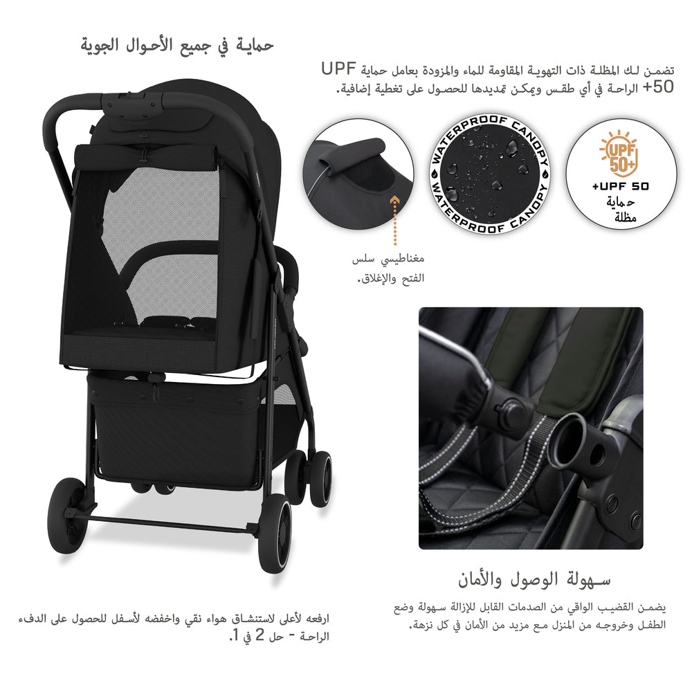 Neobreez VOMX1 PLUS 2 in 1 Travel System Stroller Black Neobreez Yallatoys