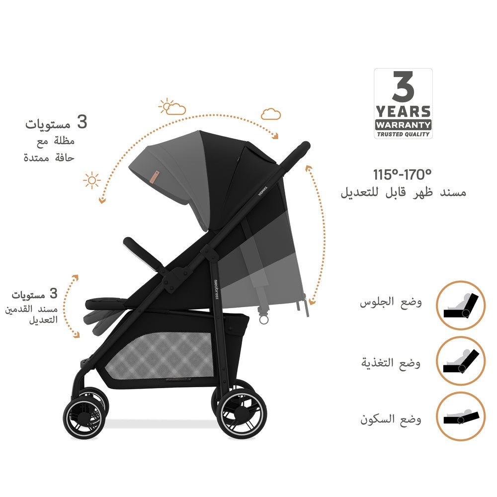 Neobreez VOMX1 PLUS 2 in 1 Travel System Stroller Black Neobreez Yallatoys