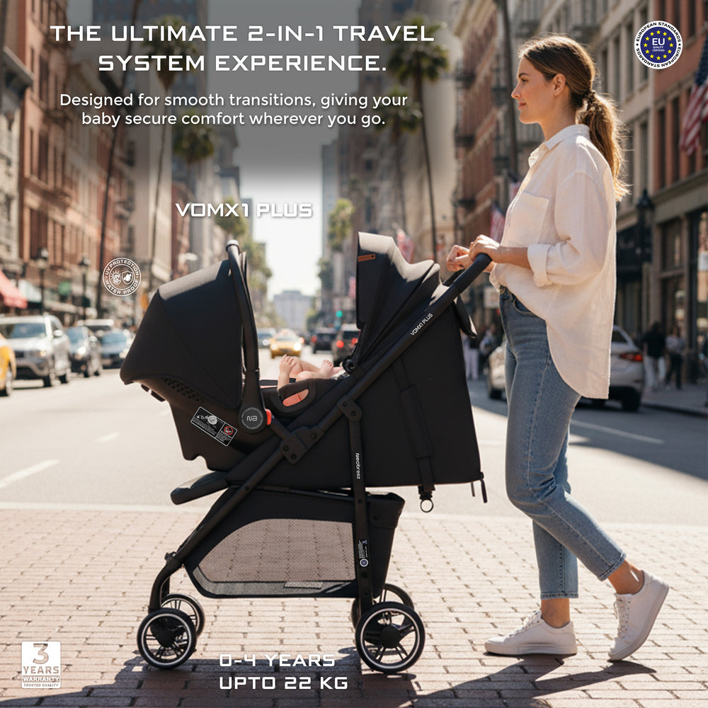 Neobreez VOMX1 PLUS 2 in 1 Travel System Stroller Black Neobreez Yallatoys
