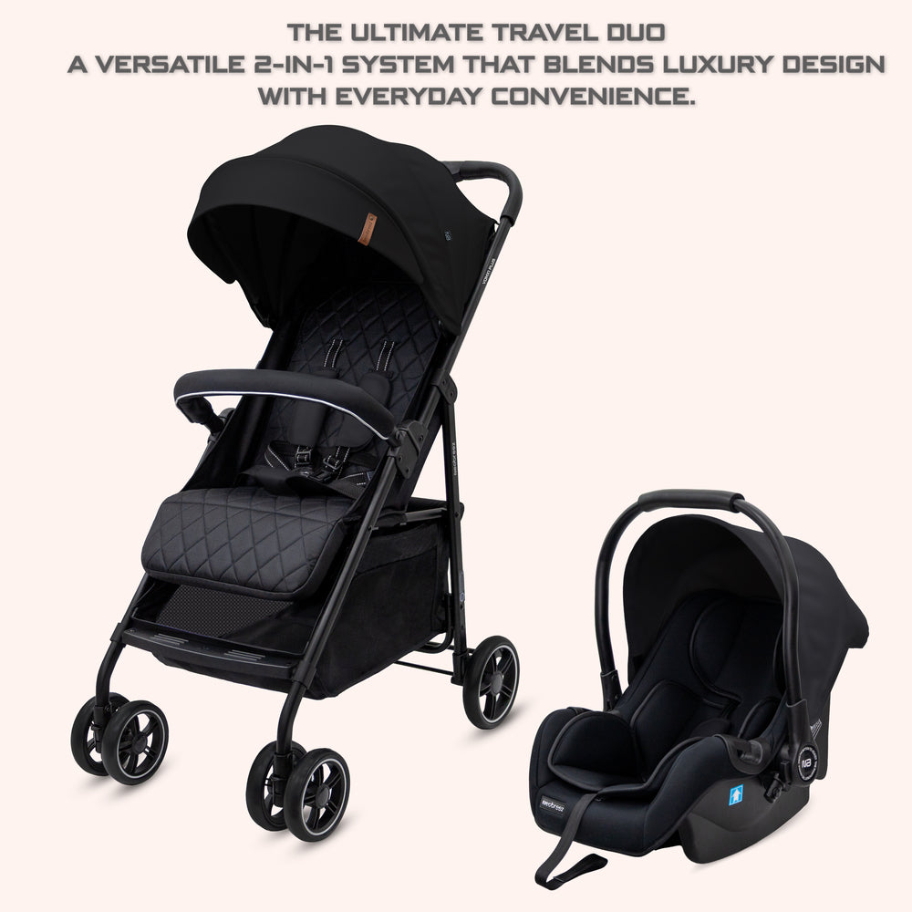 Neobreez VOMX1 PLUS 2 in 1 Travel System Stroller Black Neobreez Yallatoys