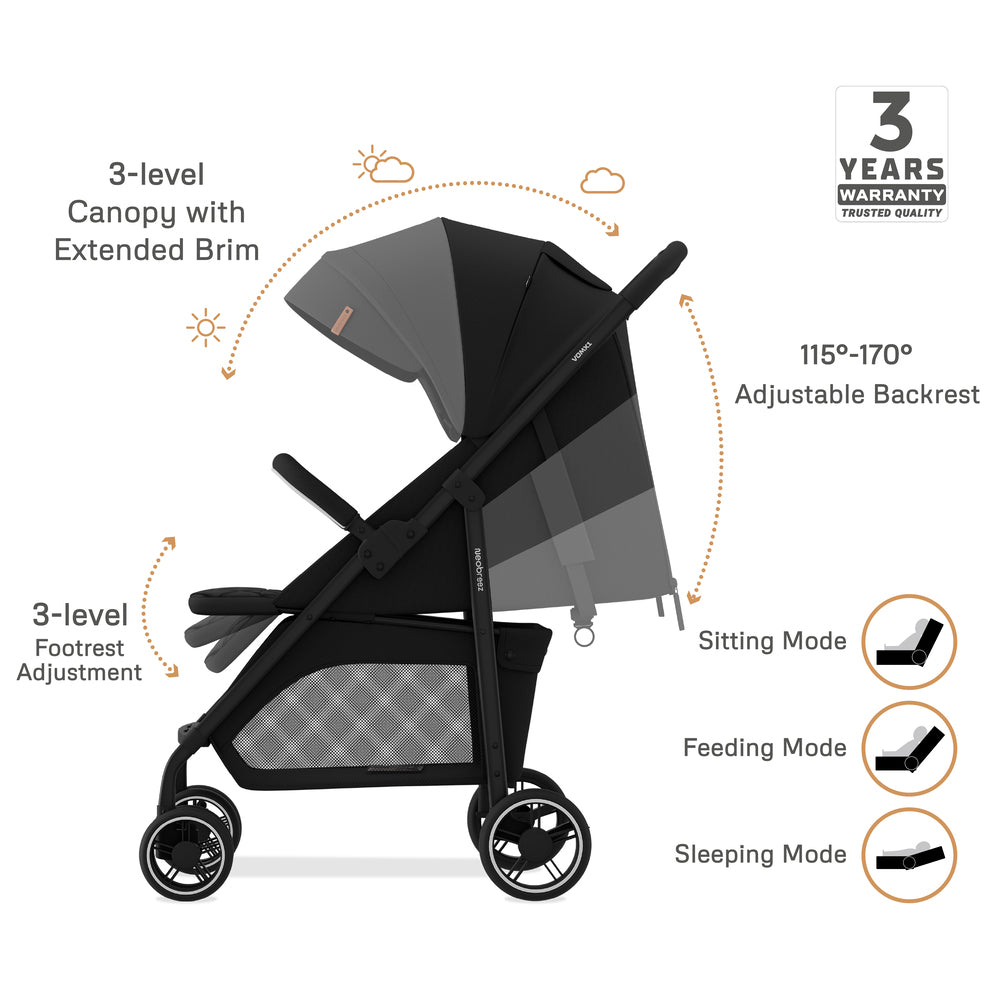 Neobreez VOMX1 PLUS 2 in 1 Travel System Stroller Black Neobreez Yallatoys