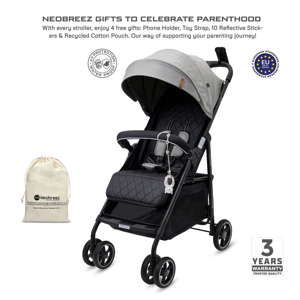 Neobreez VOMX1 Ultra Lightweight Stroller Medium Gray Neobreez Yallatoys