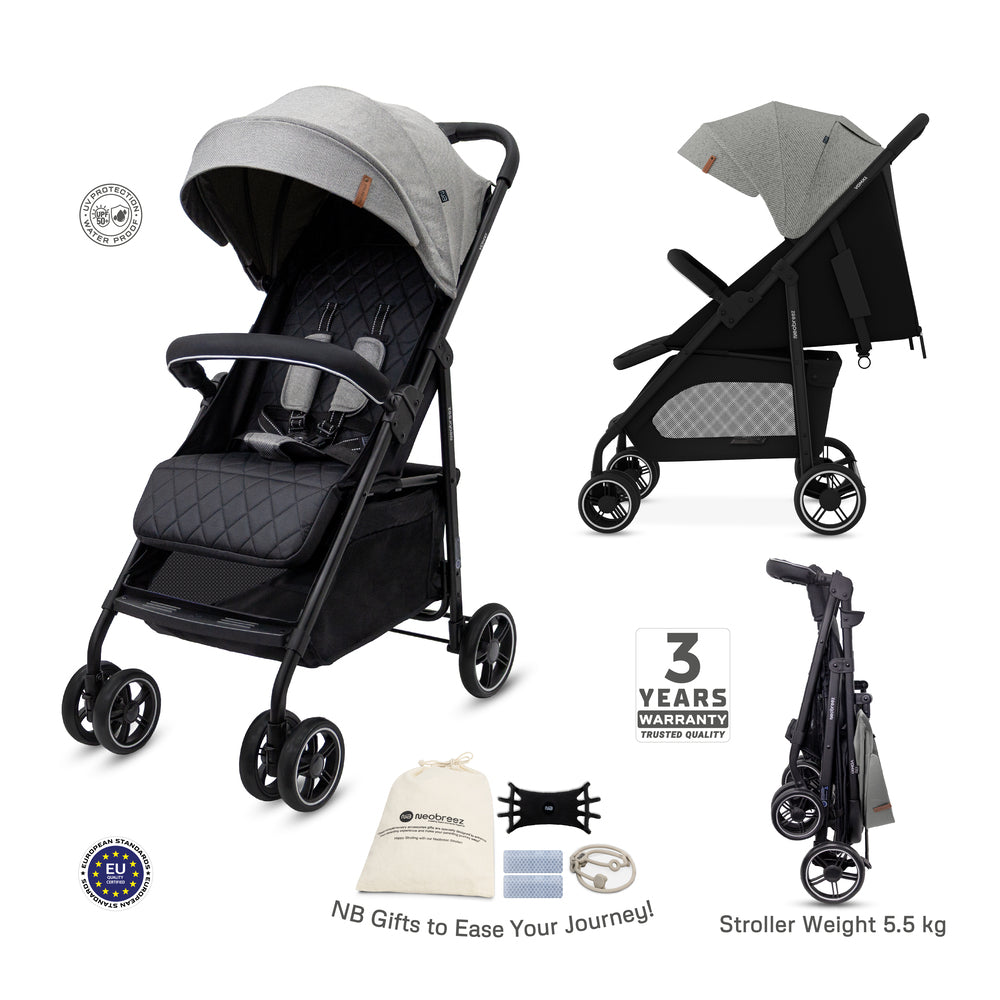 Neobreez VOMX1 Ultra Lightweight Stroller Medium Gray Neobreez Yallatoys
