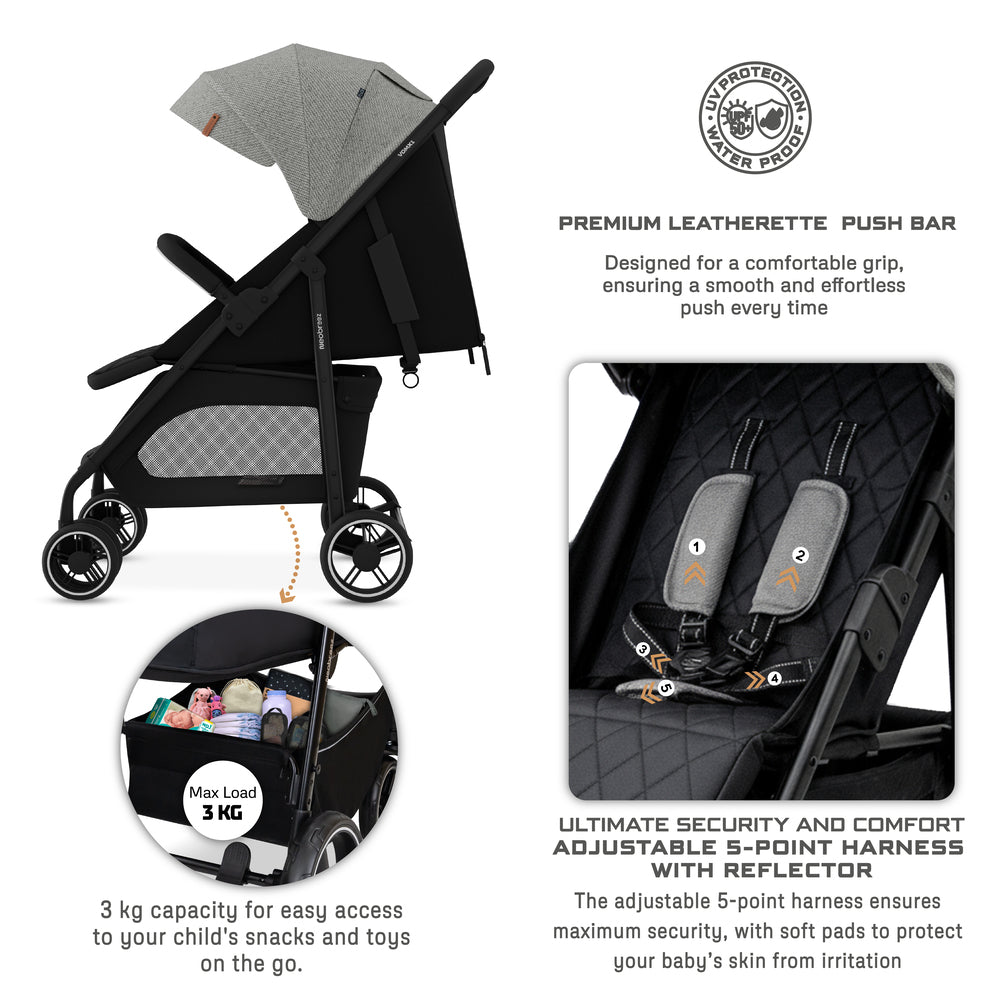 Neobreez VOMX1 Ultra Lightweight Stroller Medium Gray Neobreez Yallatoys