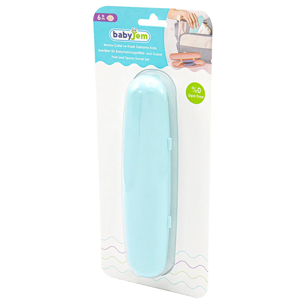 Babyjem Plastic Fork & Spoon Travel Case Green 6 Months+ Babyjem Yallatoys