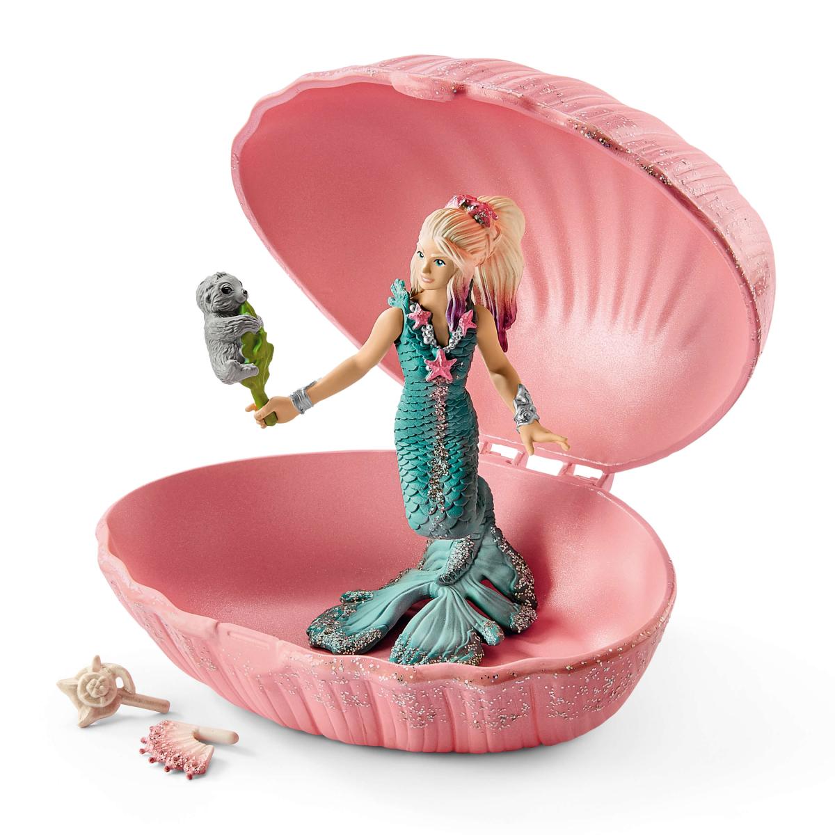 Buy Schleich Mermaid With Baby Seal In Shell | Yallatoys.com
