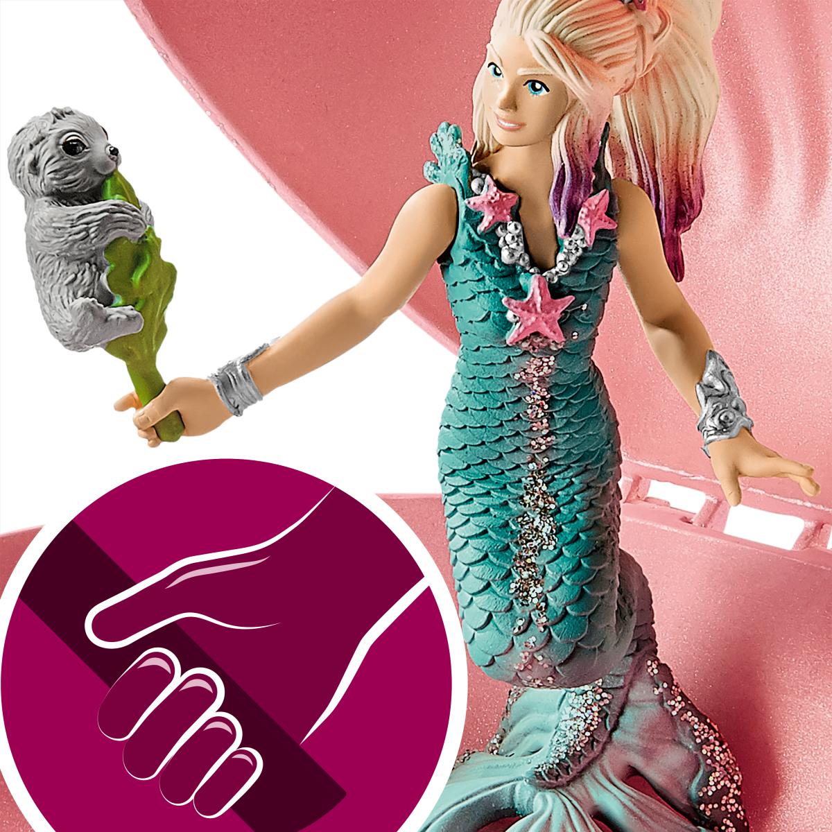 Buy Schleich Mermaid With Baby Seal In Shell | Yallatoys.com
