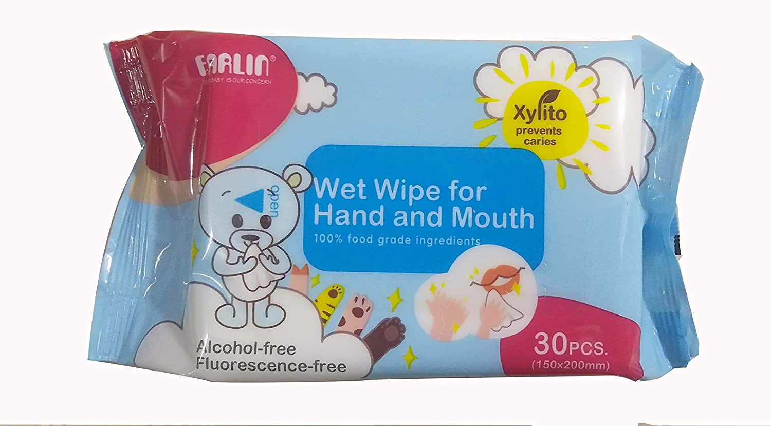 Farlin  Wet Wipes For Hand And Mouth 30 Sheets * 3 Bag Farlin Yallatoys