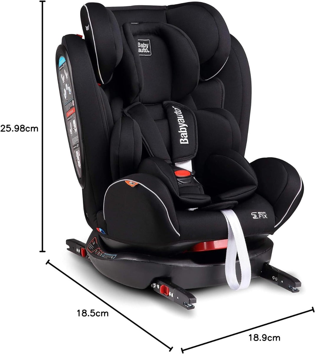 Babyauto Noefix 0123 
(0 12Y  
Car Seat
(Black With Black Base Babyauto Yallatoys
