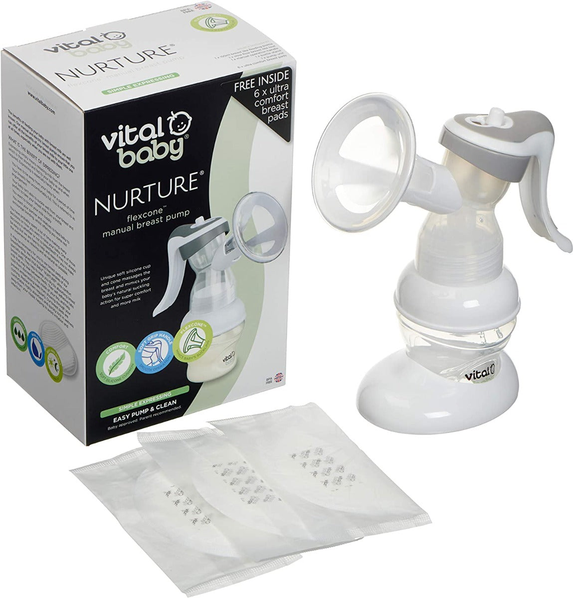 Vital Baby  Nurture Flexcone Manual Breastpump White Vital Baby Yallatoys