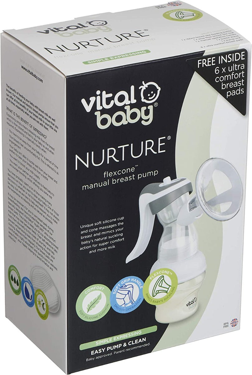 Vital Baby  Nurture Flexcone Manual Breastpump White Vital Baby Yallatoys