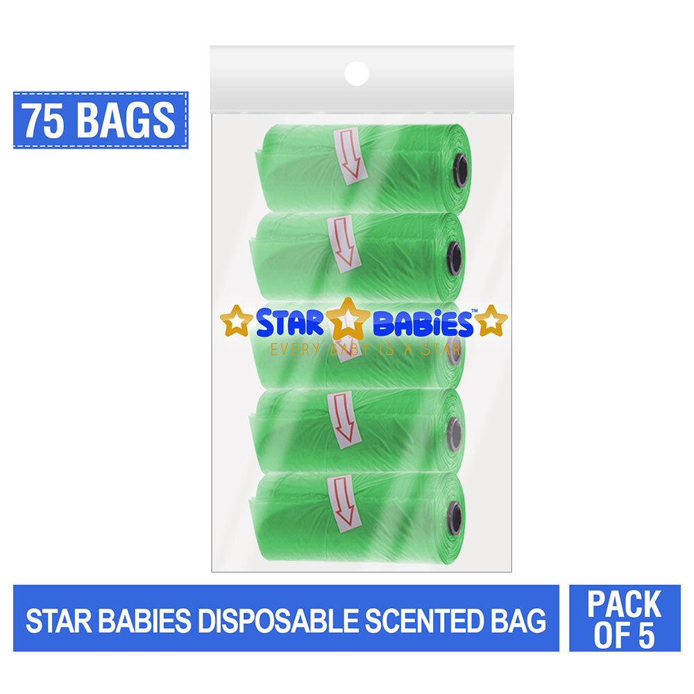 Star Babies Disposable Scented Bag Pack Of 5 Green Star Babies Yallatoys
