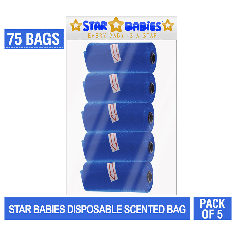 Star Babies Disposable Scented Bag Pack Of 5 Navy Blue Star Babies Yallatoys