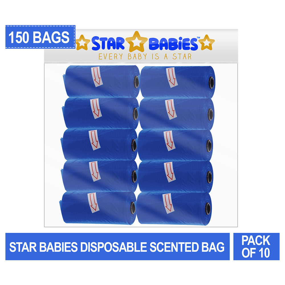 Star Babies Disposable Scented Bag Pack Of 10 Navy Blue Star Babies Yallatoys