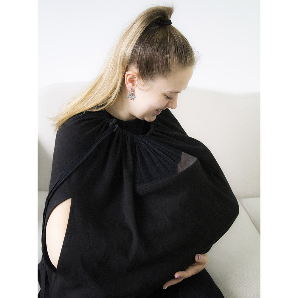 Babyjem Breast Feeding With  Tulle Cover Black Babyjem Yallatoys