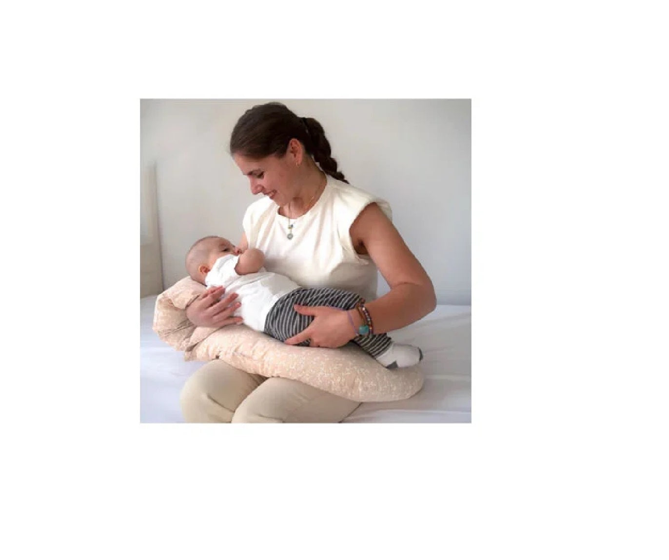 Babyjem Head Supported Breastfeeding Cushion Grey Flower Babyjem Yallatoys