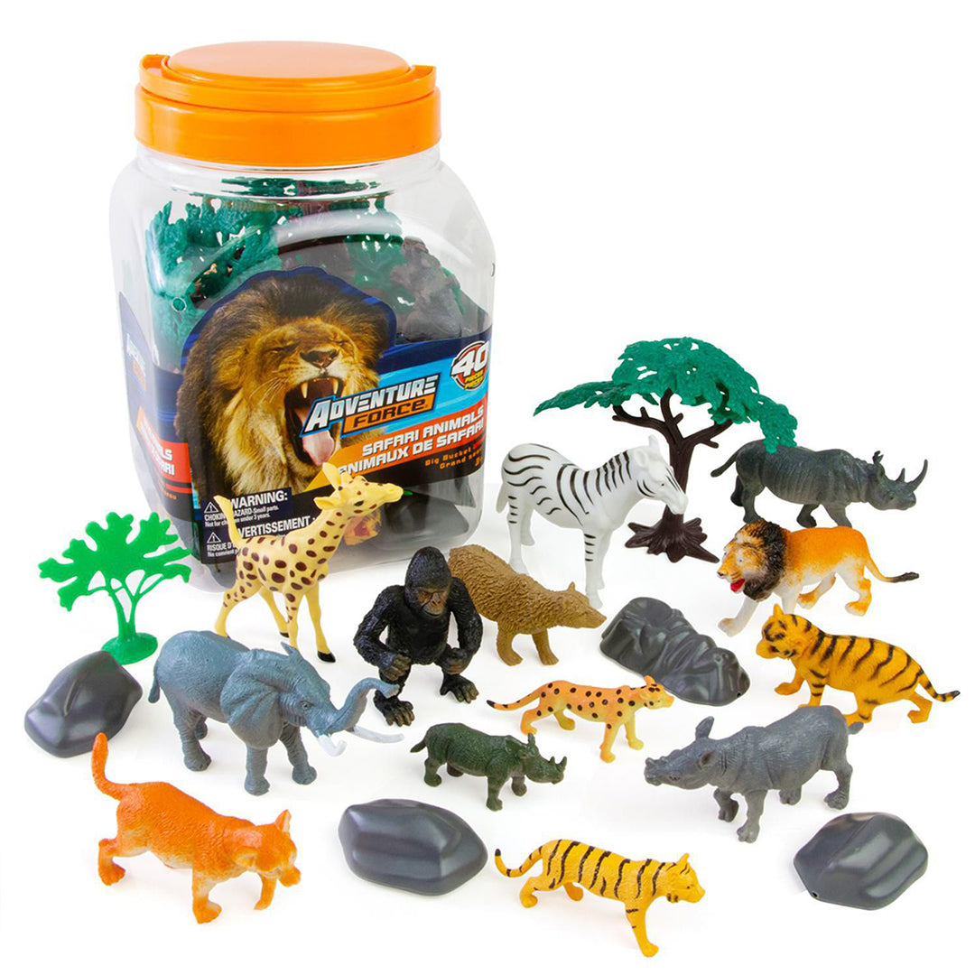 Buy Boley Adventure Force Safari Animals Bucket 40pcs | Yallatoys.com