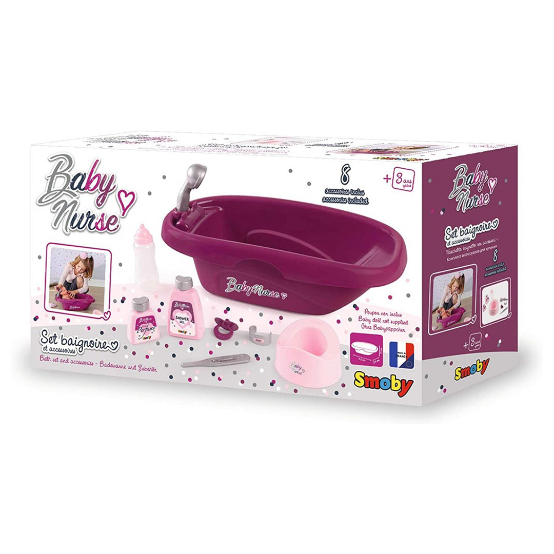 Buy Smoby Baby Nurse Bath Set And Accessories For Dolls | Yallatoys.com
