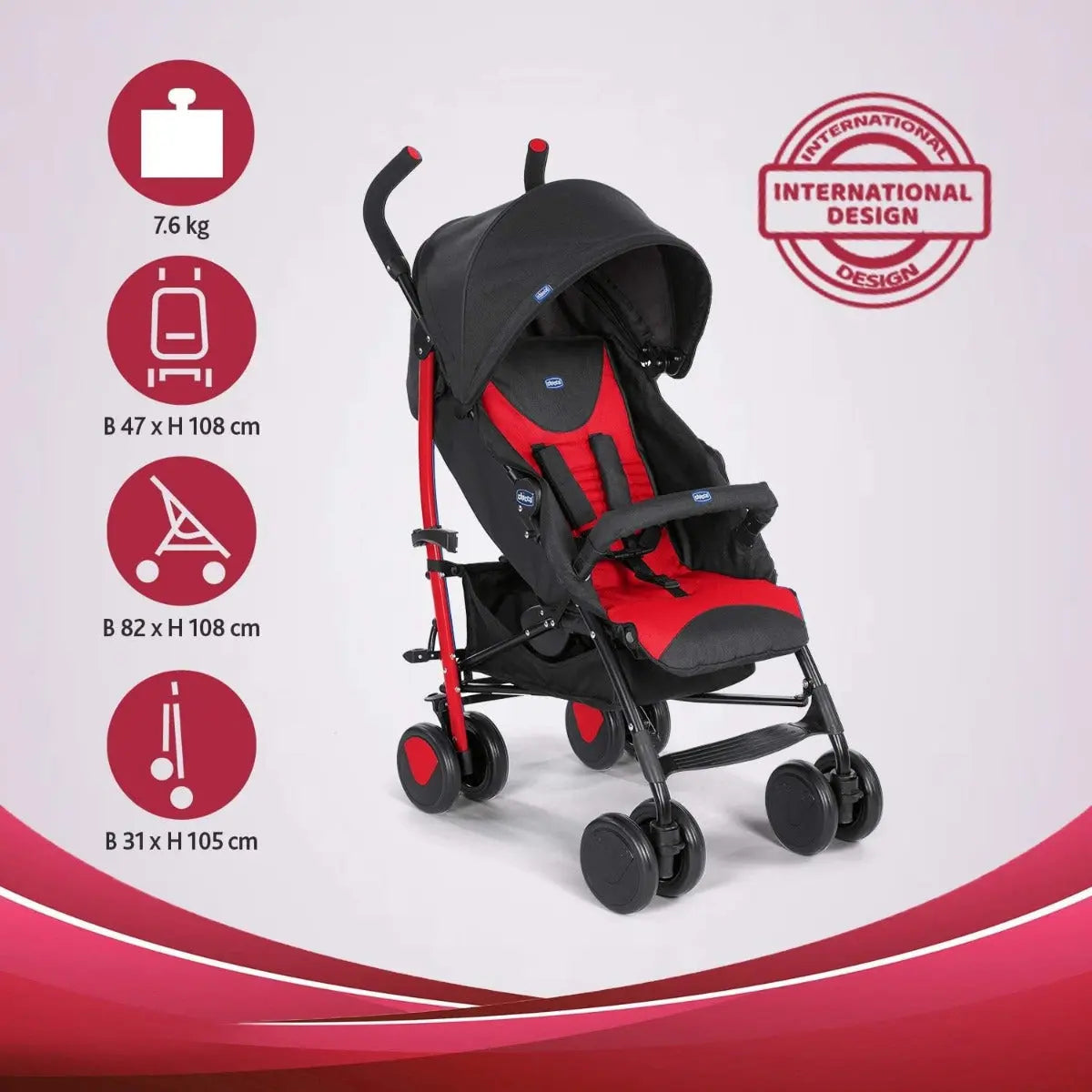 New Echo Complete Stroller - Scarlet Yallamomz Yallatoys