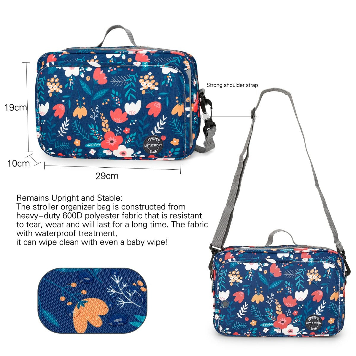 Little Story  Baby Diaper Changing Clutch Kit Floret Blue Little Story Yallatoys