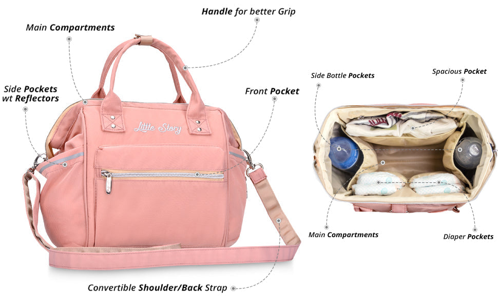 Little Story  Ace Diaper Bag Pink Little Story Yallatoys
