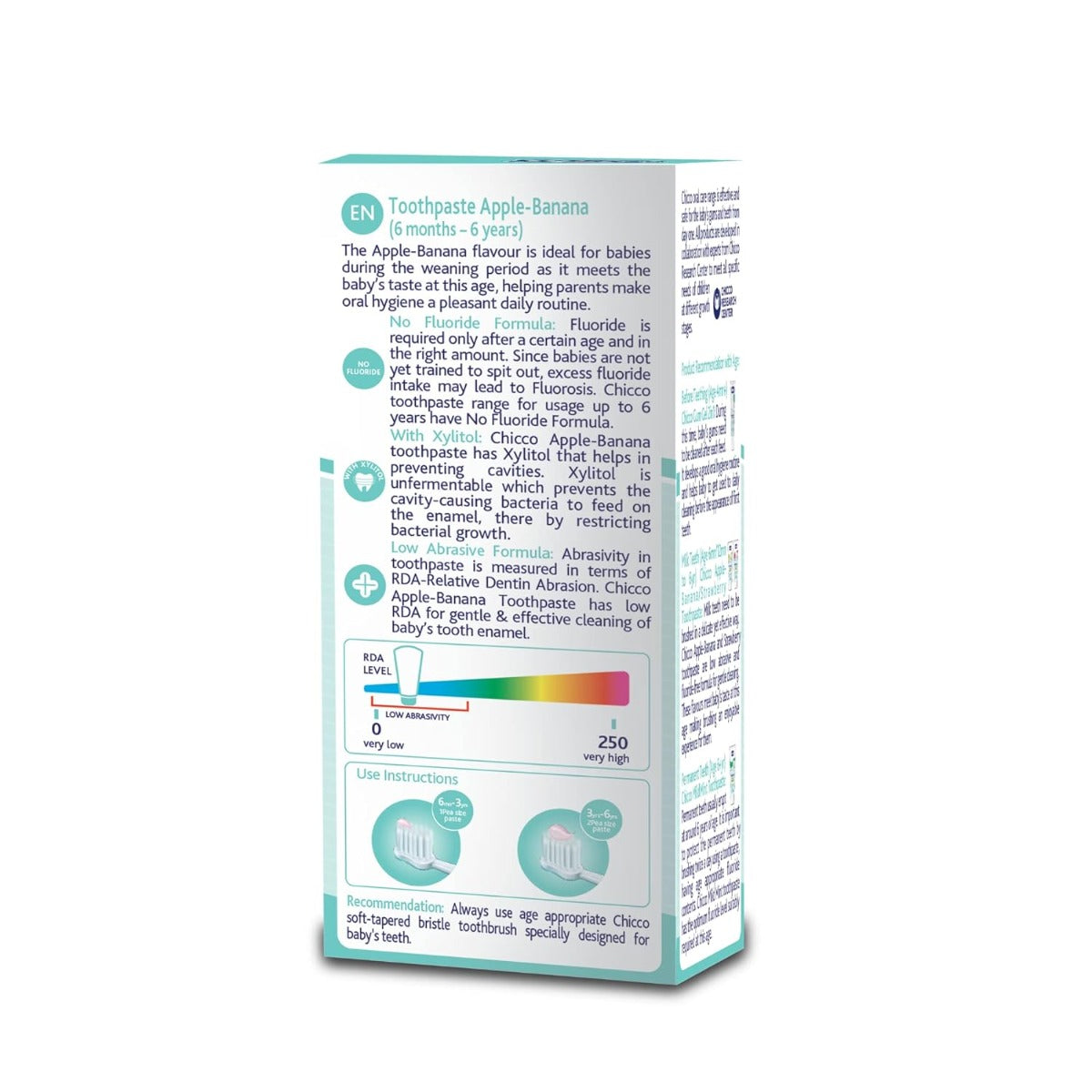 Chicco Toothpaste Applebanana 6M+ No Fluoride Chicco Yallatoys