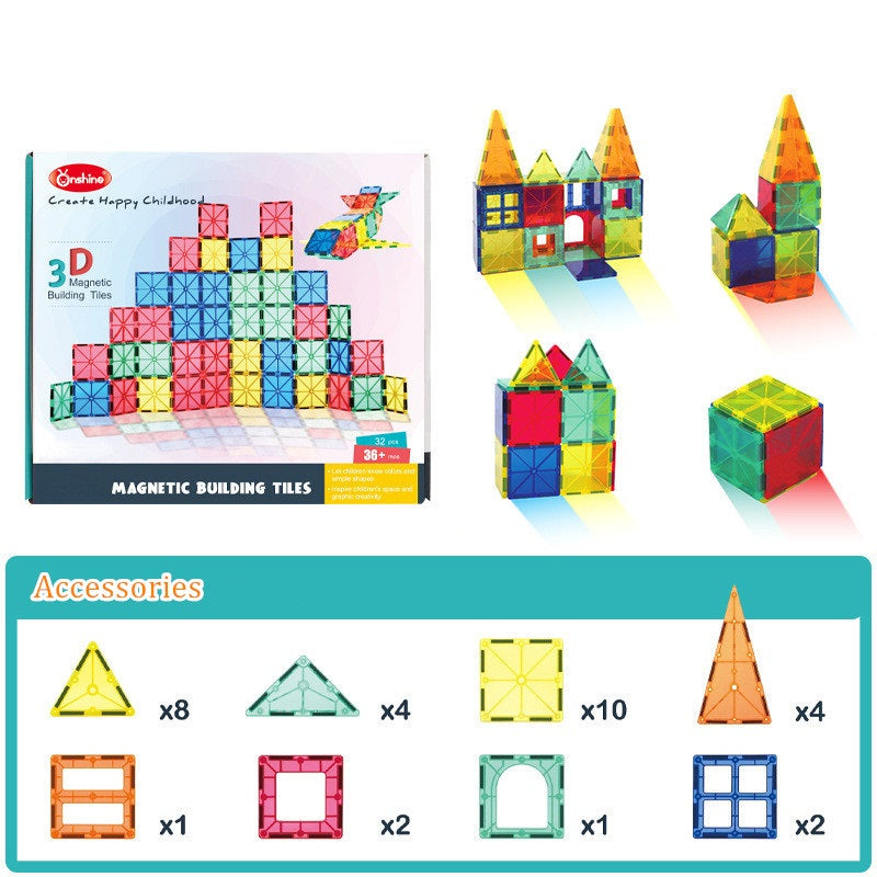 Buy Onshine 32Pcs Magnetic Building Tiles | Yallatoys.com