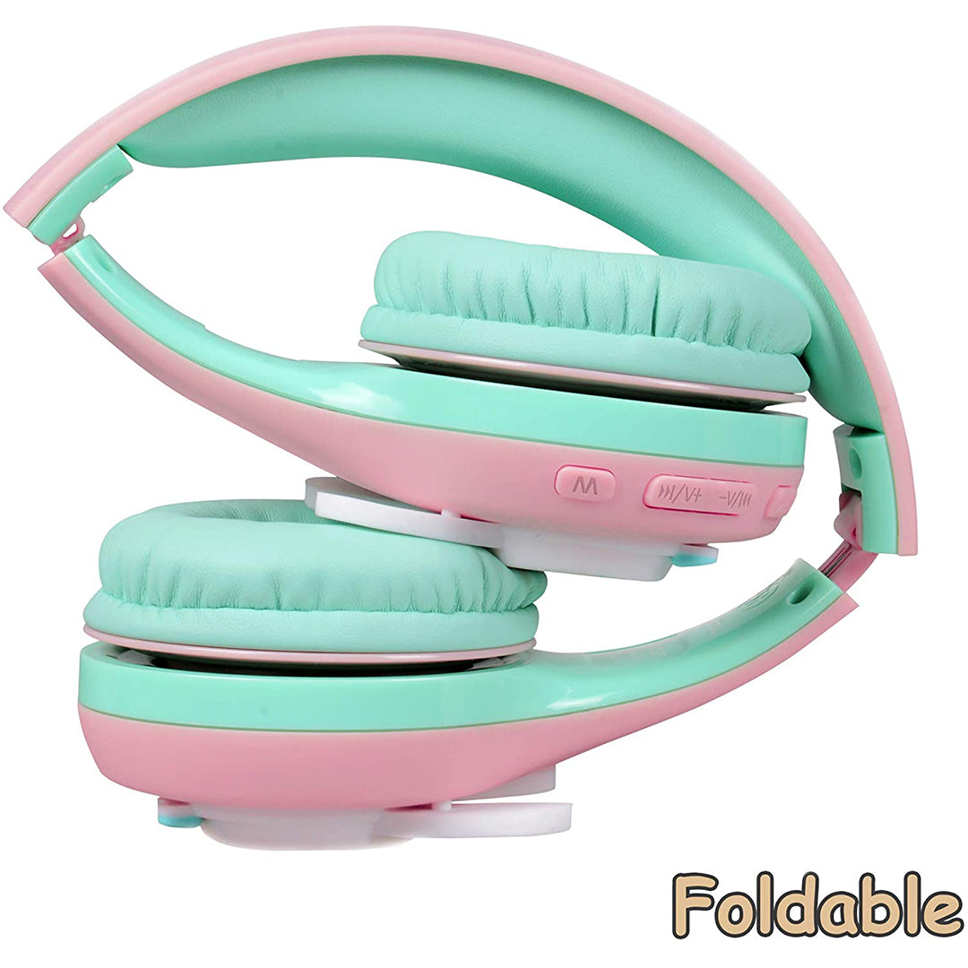 Buy Riwbox Rabbit Bluetooth Headphones With Led For Kids Pink Green | Yallatoys.com