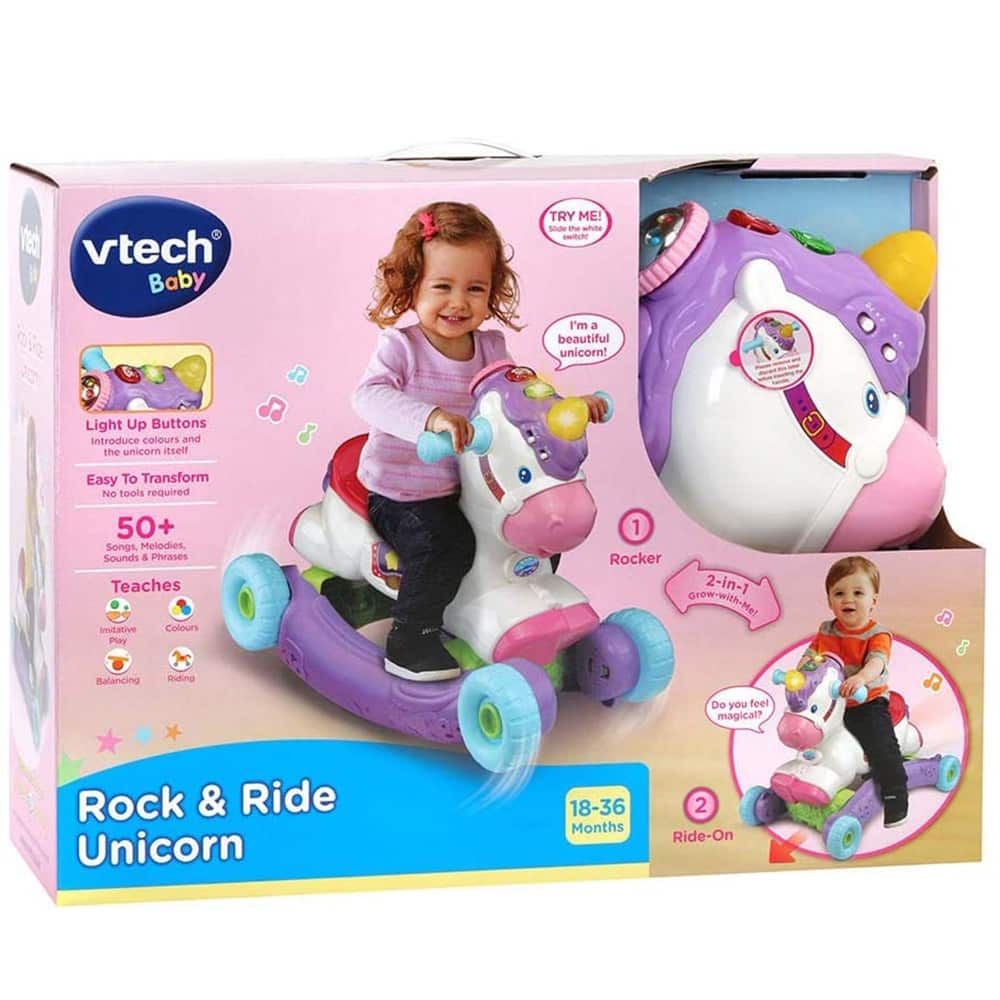 Buy VTech Rock and Ride Unicorn Baby Ride On Toy | Yallatoys.com