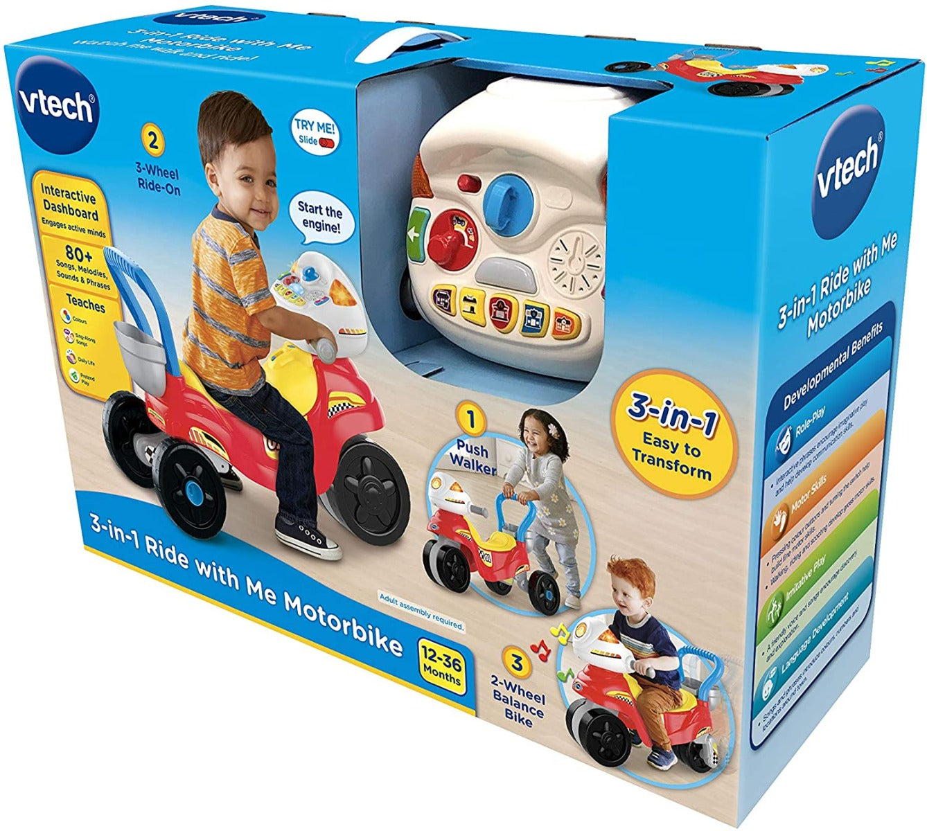 Buy VTech 3 in 1 Ride with Me Motorbike | Yallatoys.com
