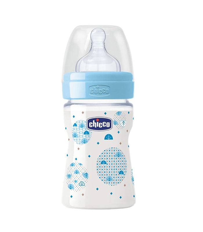 Chicco Baby Well Being Feeding Bottle For Boys - 150Ml - Normal Flow - Silicone Chicco Yallatoys