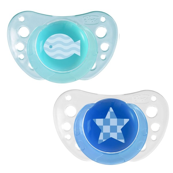 Chicco Soother Ph.Air Blue  Sil 6 16M 2Pcs B Chicco Yallatoys