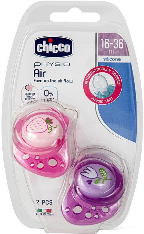 Chicco Silicone Soother Physio Air Pink 16-36M - 2PCS Chicco Yallatoys