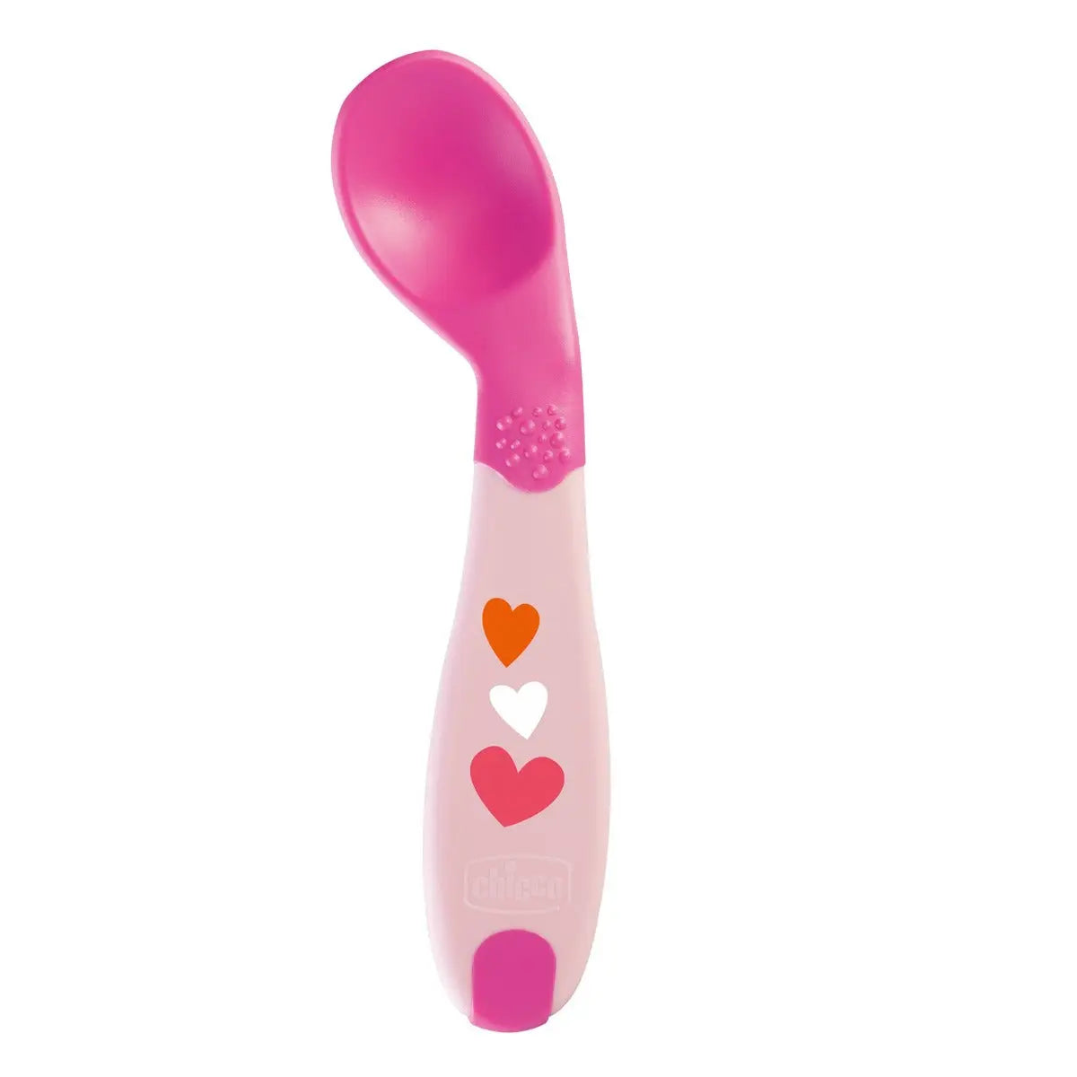Chicco Chicco First Food Spoon Angled 8M + Soft Silicone Pink [Girl] Chicco Yallatoys