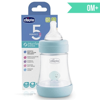 Chicco Perfect5 Bottle for Boys 0M+ - 150ML - Slow Flow - Silicone Chicco Yallatoys
