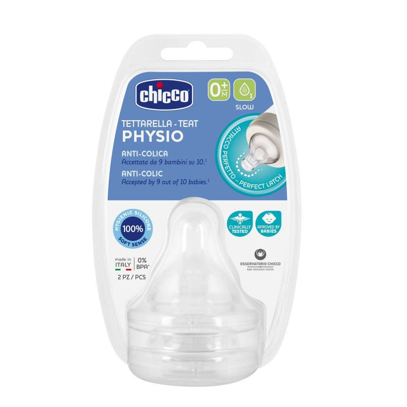 Chicco Physio Teats Slow Flow - 0M+ - 2PCS Chicco Yallatoys