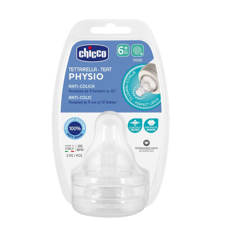 Chicco Physio Teats Food Flow - 6M+ - 2PCS Chicco Yallatoys