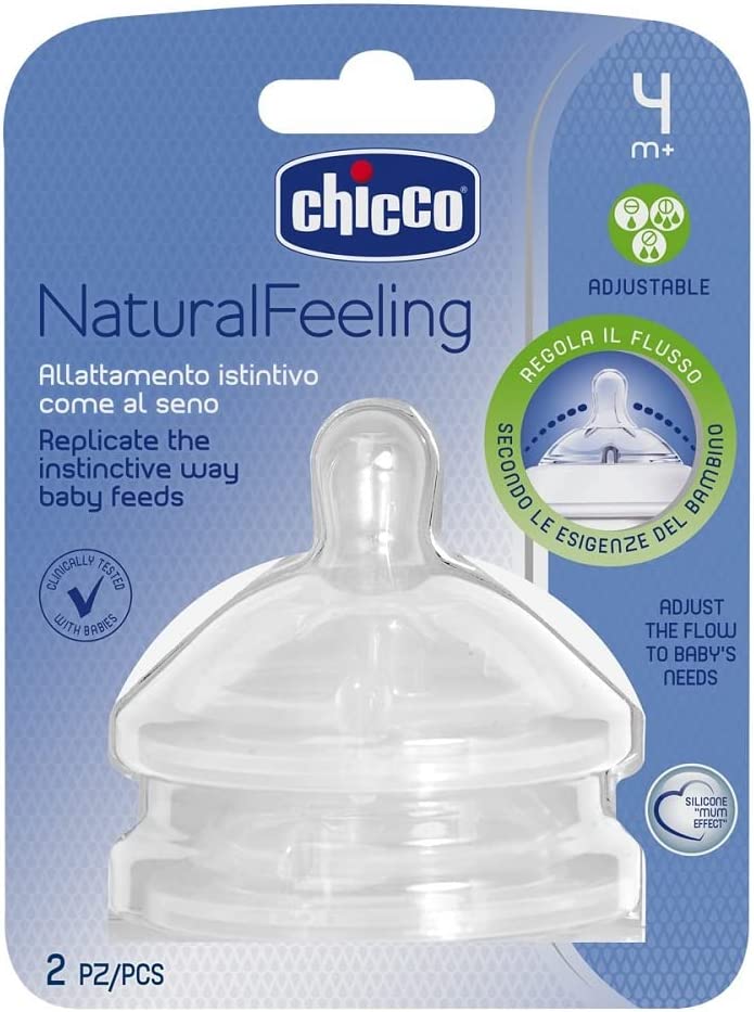 Chicco Teat Natfeeling 4M+ F Adjustable 2 Pcs Chicco Yallatoys