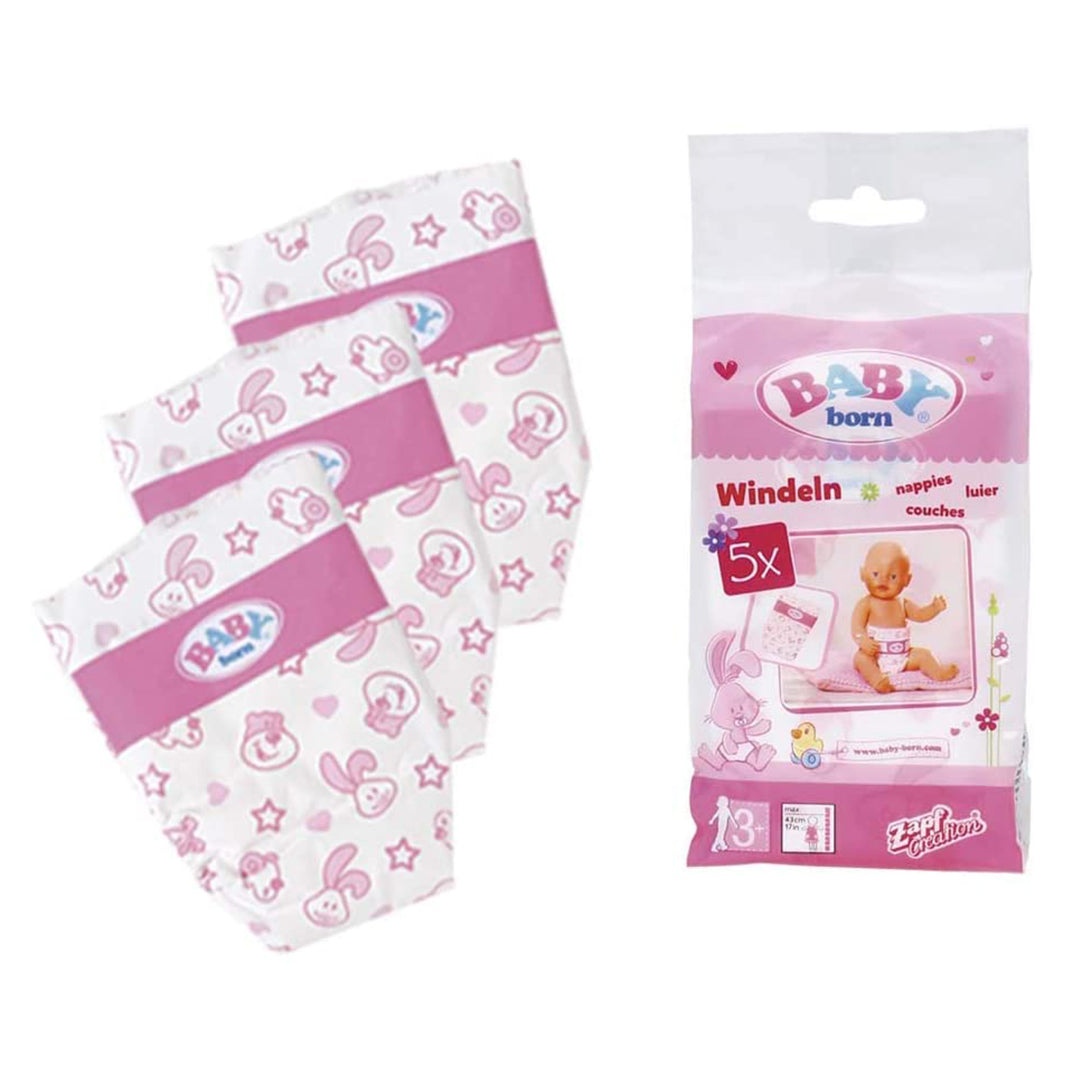 Buy Baby Born Nappies in Shrinked 5piece pack | Yallatoys.com