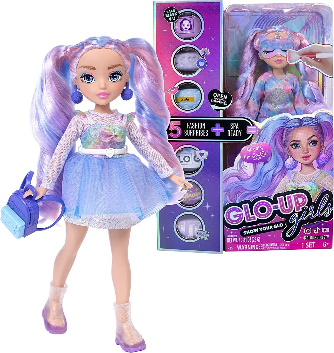 Buy Glo Up Girls Sadie Girl Fashion Doll with 25 Fabulous Surprises | Yallatoys.com