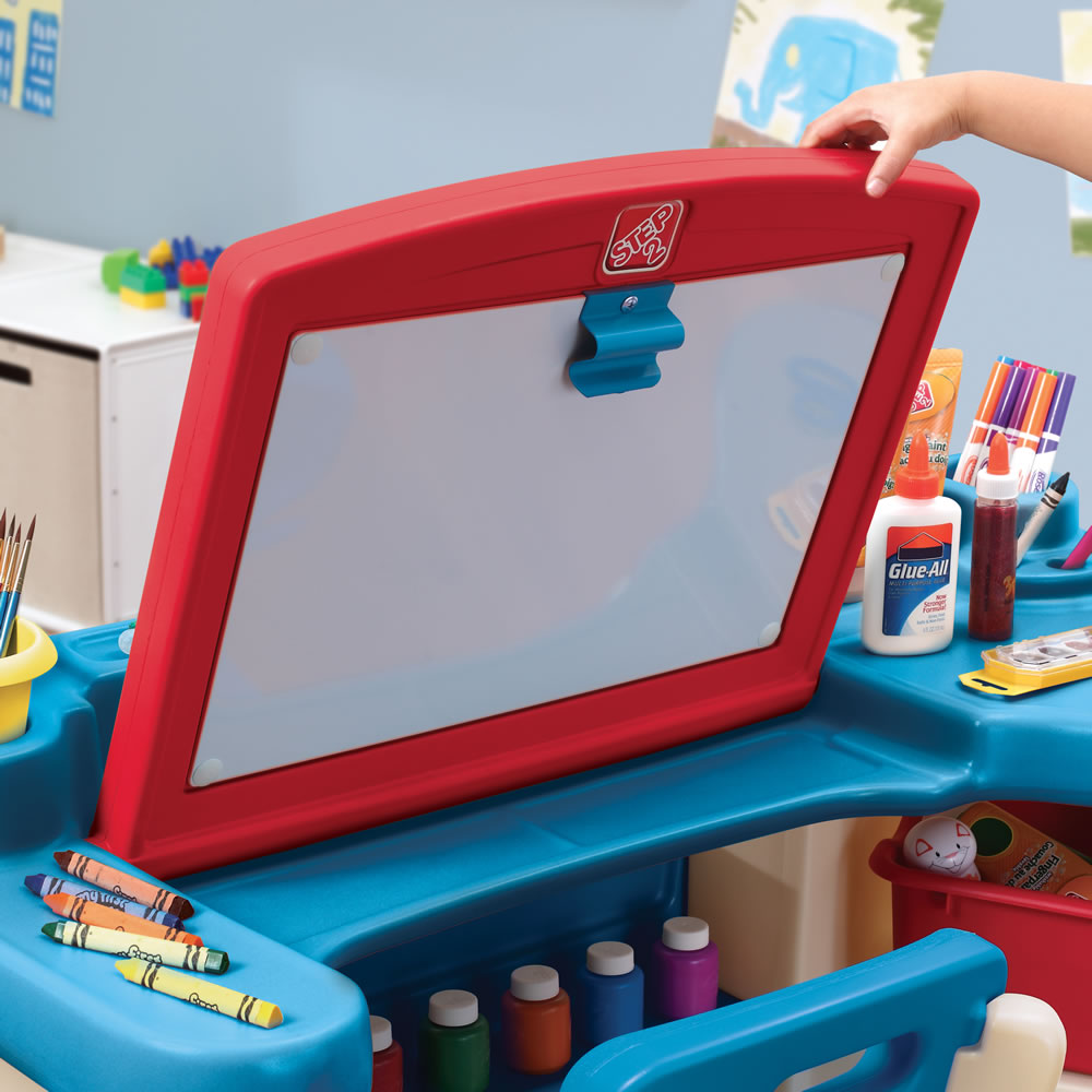 Buy Step2 Studio Art Desk with Desk Chair and bins for storing supplies | Yallatoys.com