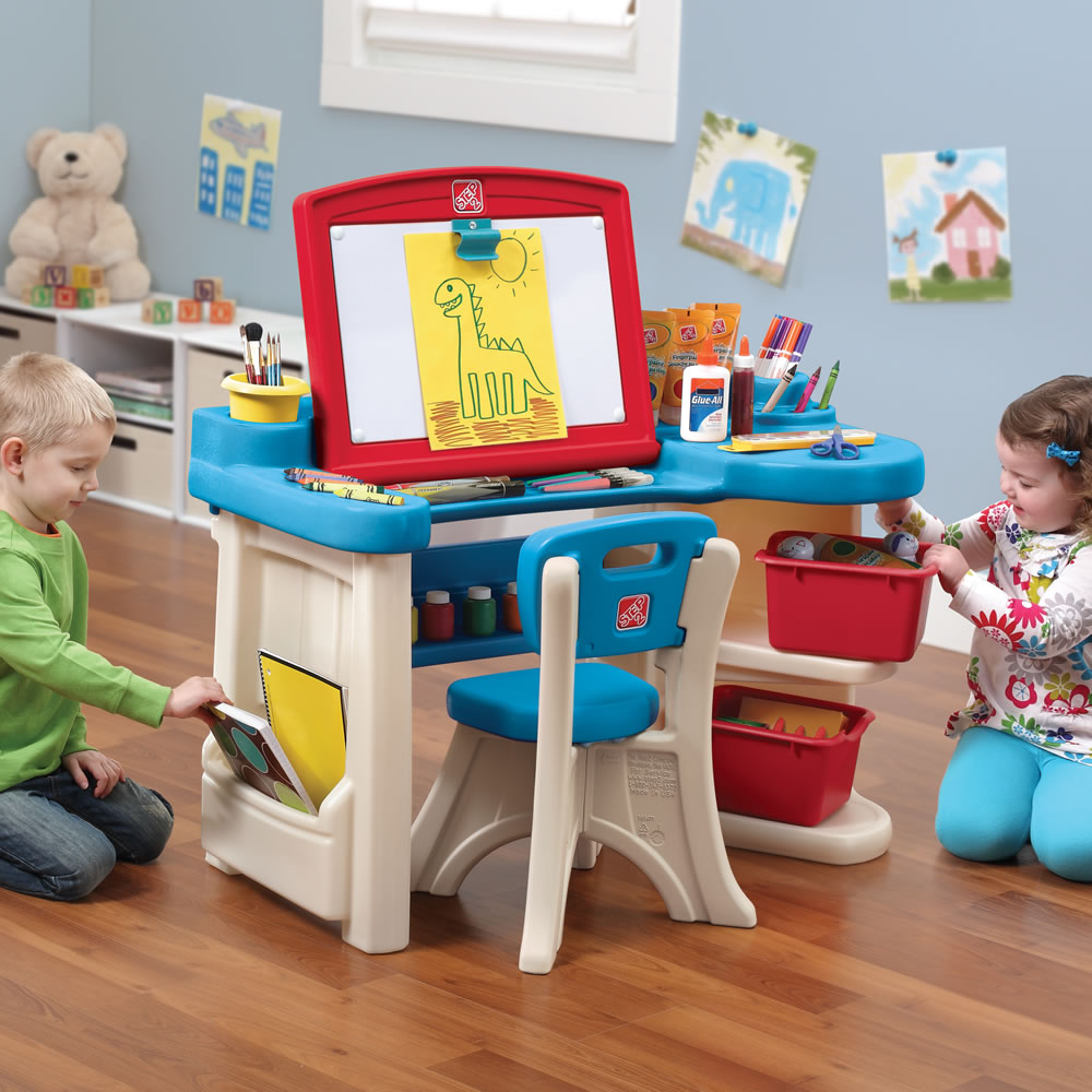 Buy Step2 Studio Art Desk with Desk Chair and bins for storing supplies | Yallatoys.com